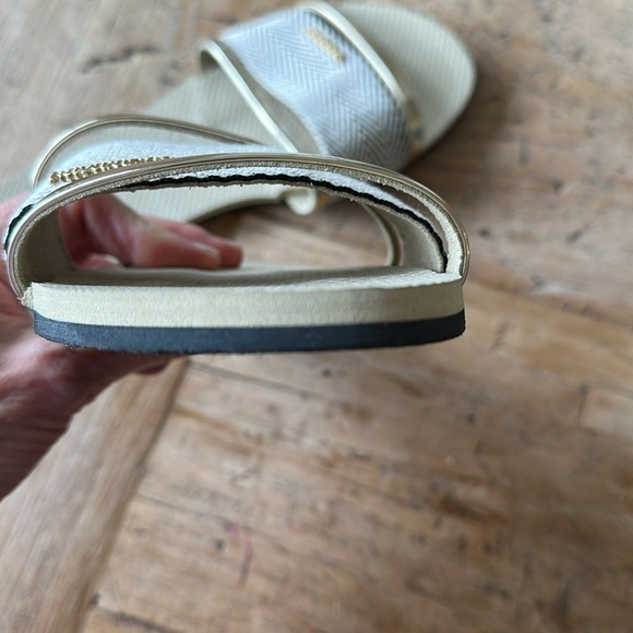 Havaianas Women's You Trancoso Premium Slide Sandals Size 9/10 Metallic Zigzag - Picture 7 of 8